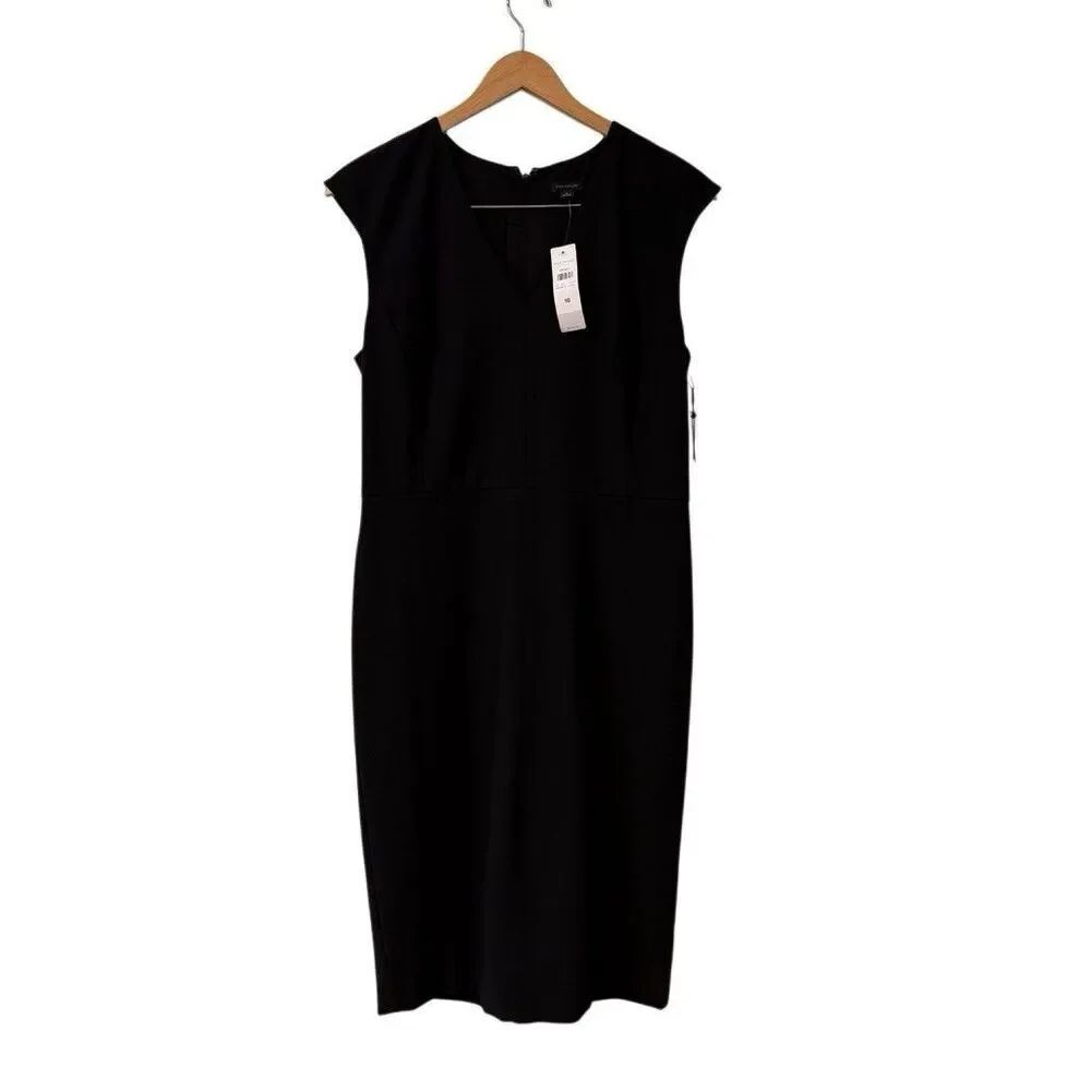 NWT Ann Taylor Black Dress Size 10 Sleeveless Lined Career Cocktail Sheath